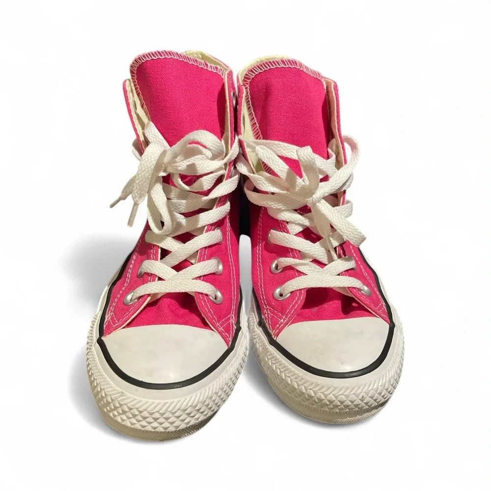 CONVERSE EUC Hot Pink High Top Canvas Sneakers. Women’s Size 7 - Picture 2 of 7